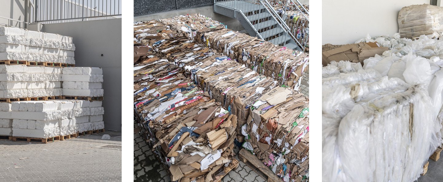 production waste in bales