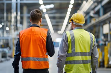 Two men in safety outfits